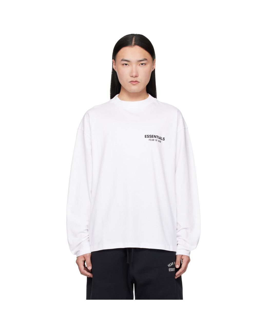 Fear Of God White Classic Long Sleeve T-Shirt for men