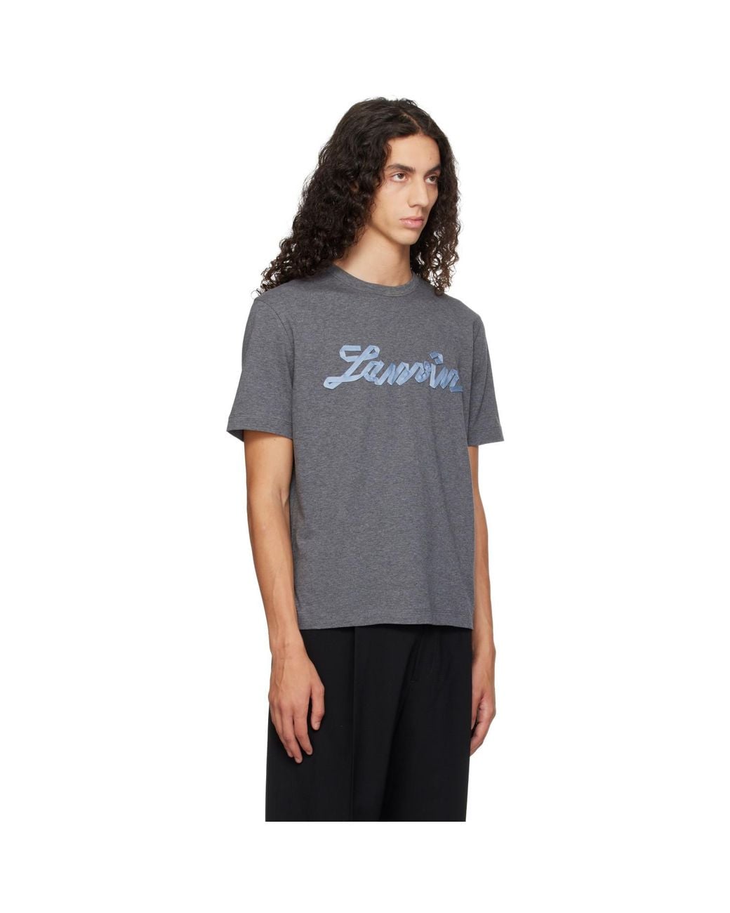 Lanvin Gray Ribbon T-Shirt for men