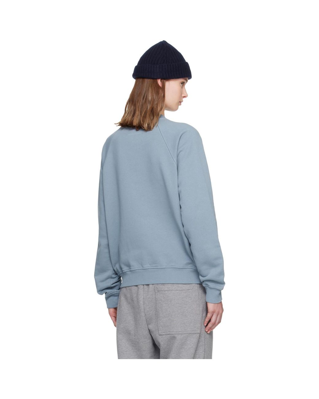 MM6 by Maison Margiela Blue Double Layer Sweatshirt
