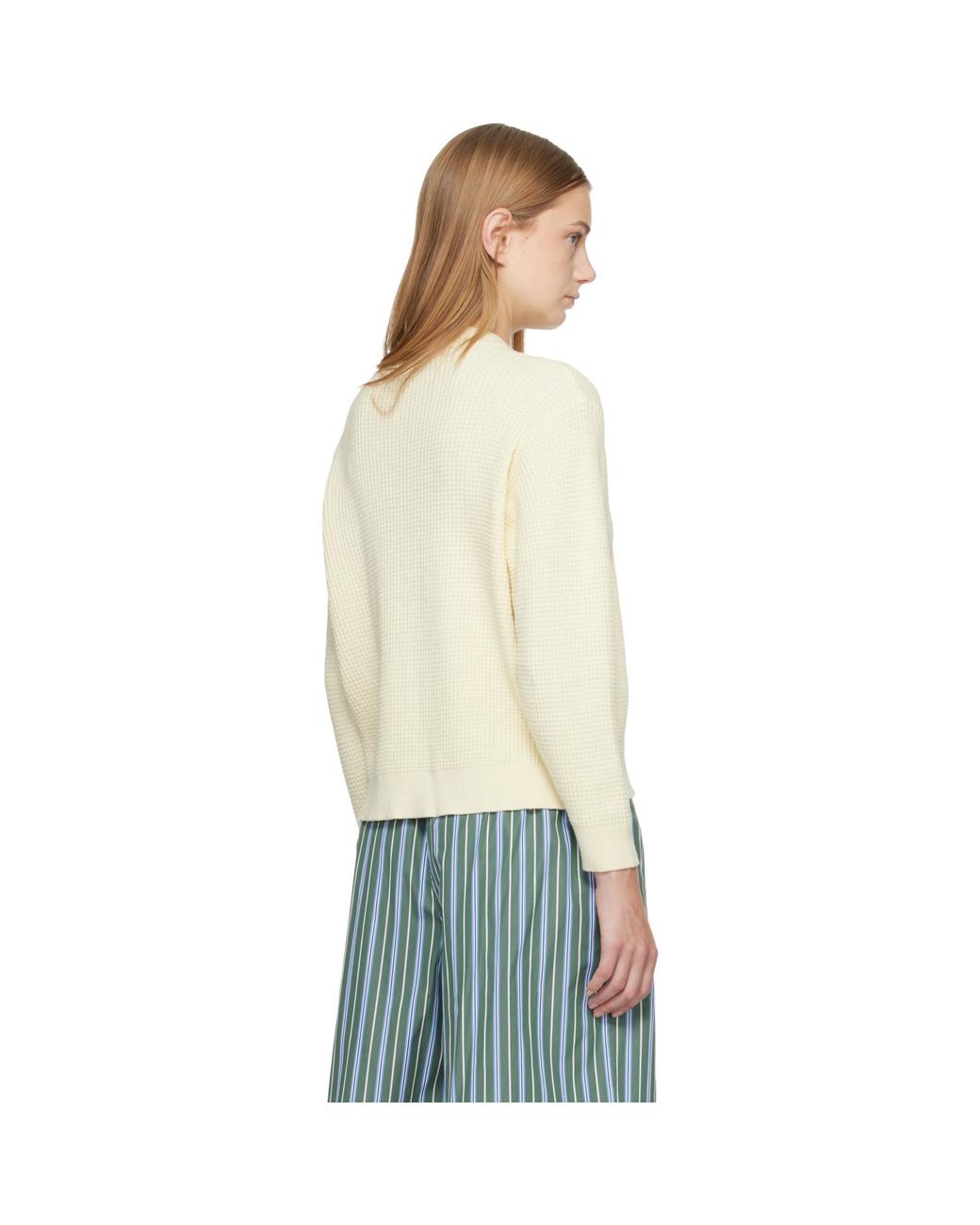 HOMMEGIRLS Natural Off- Waffle Knit Sweater