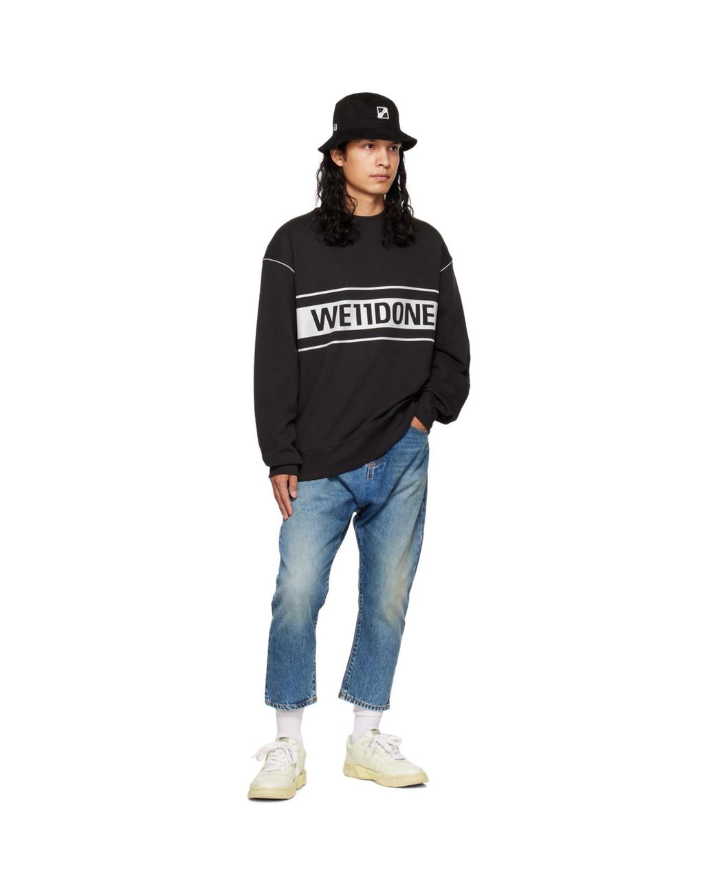we11done Black Reflective Sweatshirt for men