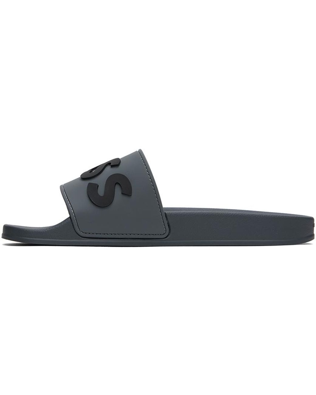 BOSS Raised Logo Slides in Black for Men | Lyst display picture 2