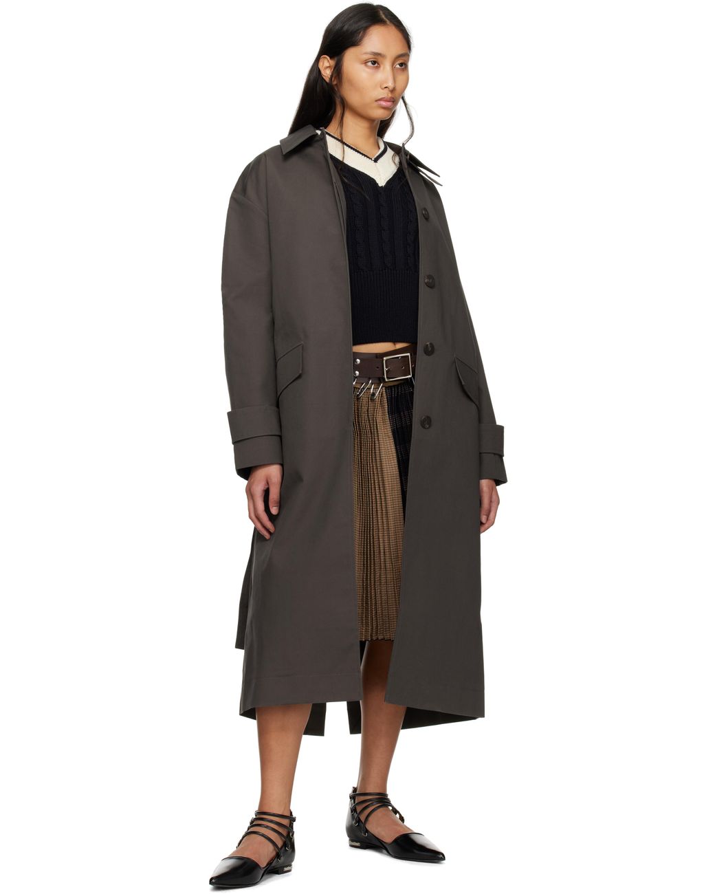 Toga Black Polido Multi Strap Ballerina Flats