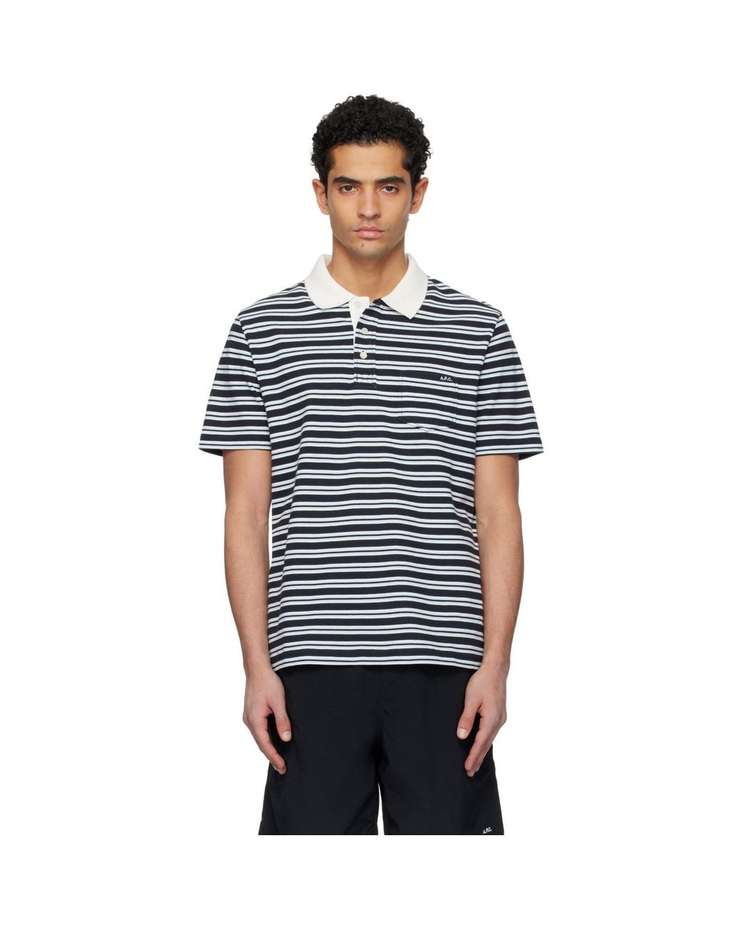 A.P.C. Black Oscar Polo for men