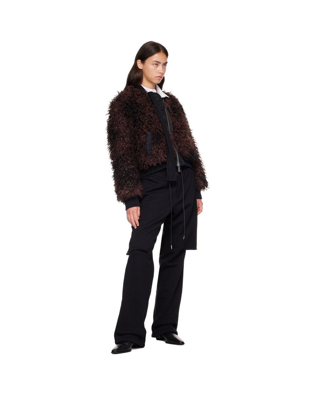 Sacai Black Blouson Curly Jacket