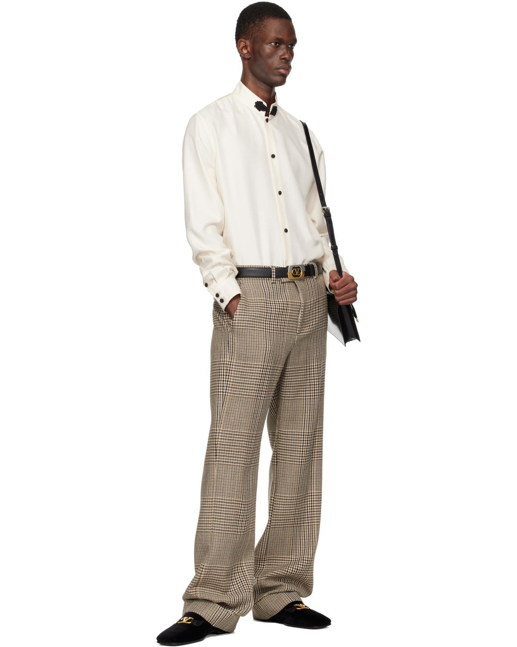 Valentino Natural Rolled Cuff Trousers for men