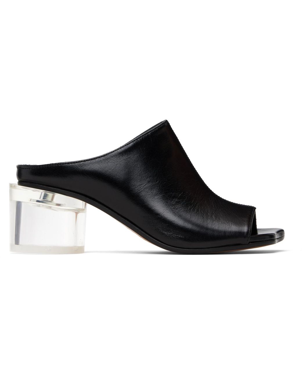MM6 by Maison Margiela Black Anatomic Heeled Mule Sandals