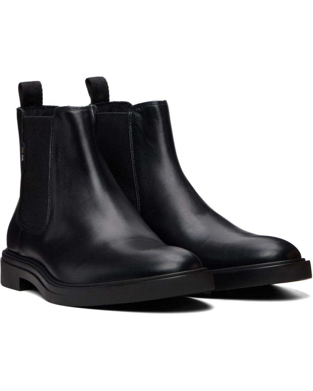 BOSS Signature Stitch Chelsea Boots in Black for Men | Lyst