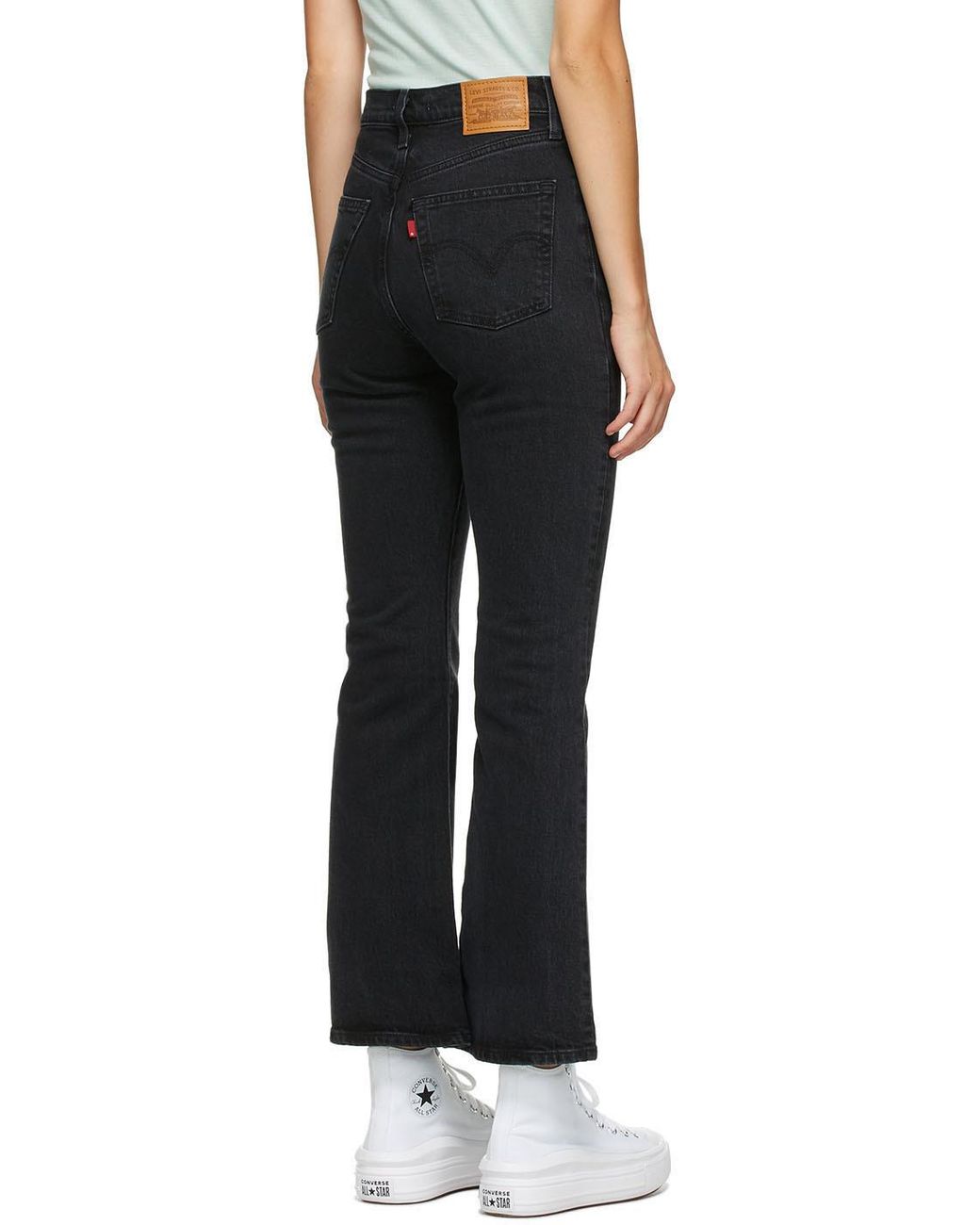 Denim Ribcage Bootcut Jeans in Black 