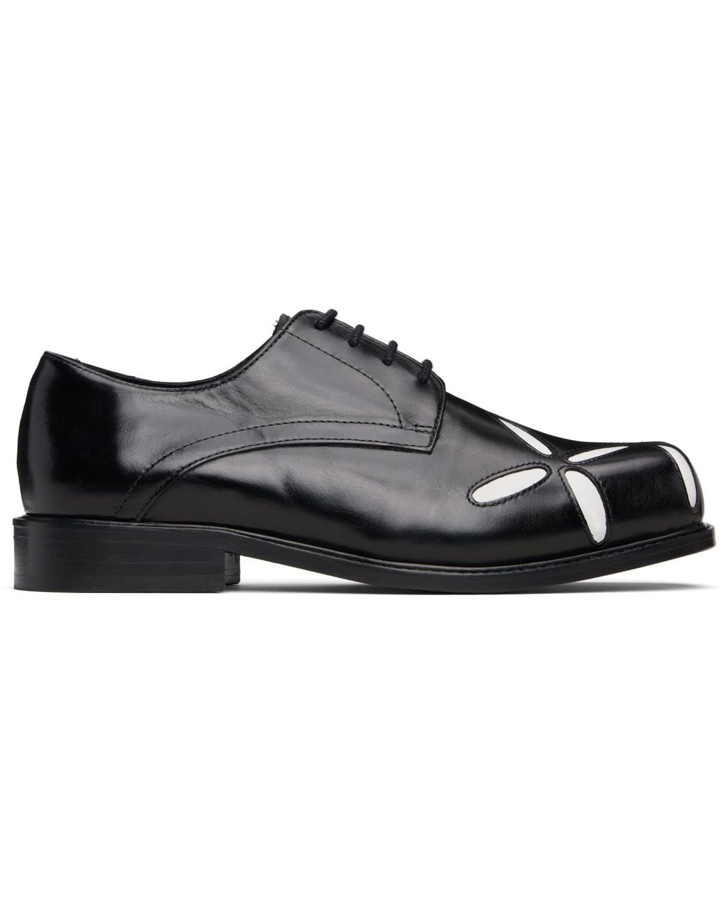 STEFAN COOKE Slashed Square Toe Derbys in Black for Men | Lyst