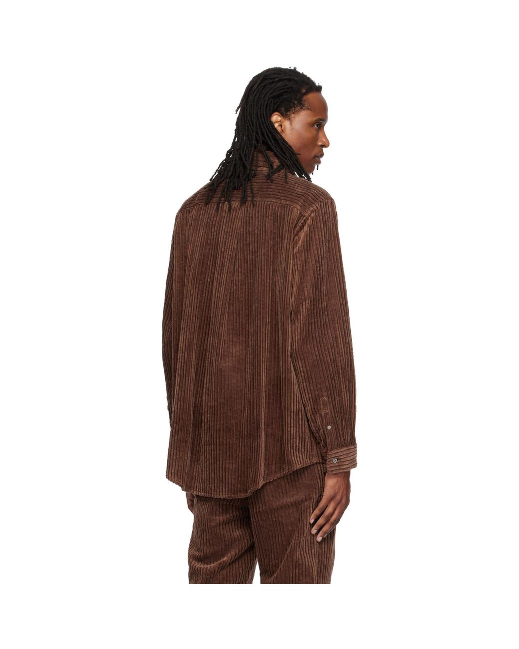 SOSHIOTSUKI Brown Heavy Wale Dress Shirt for men