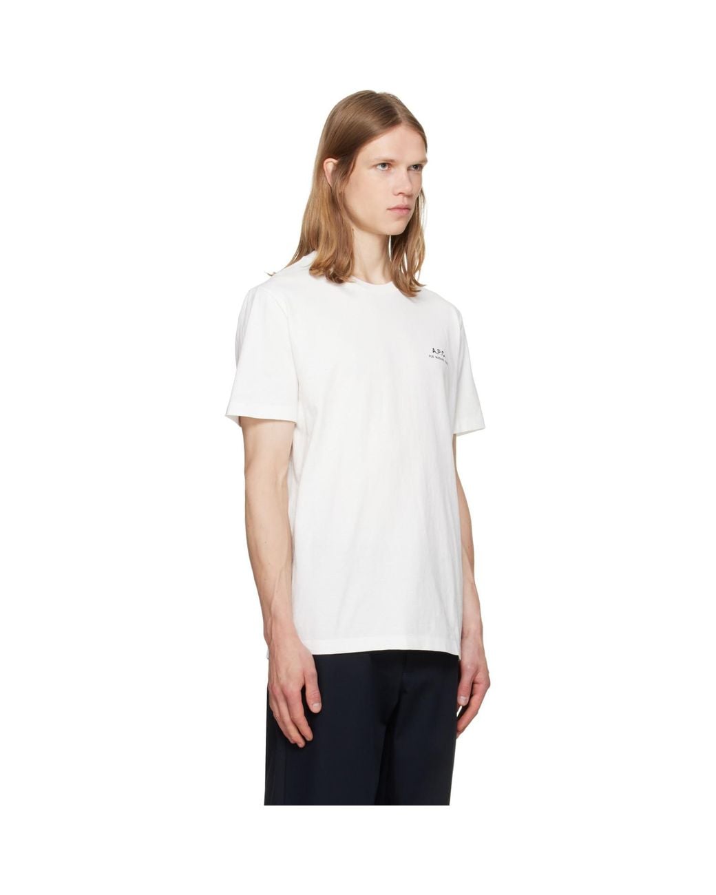 A.P.C. White Rue Madame' Logo T-Shirt for men