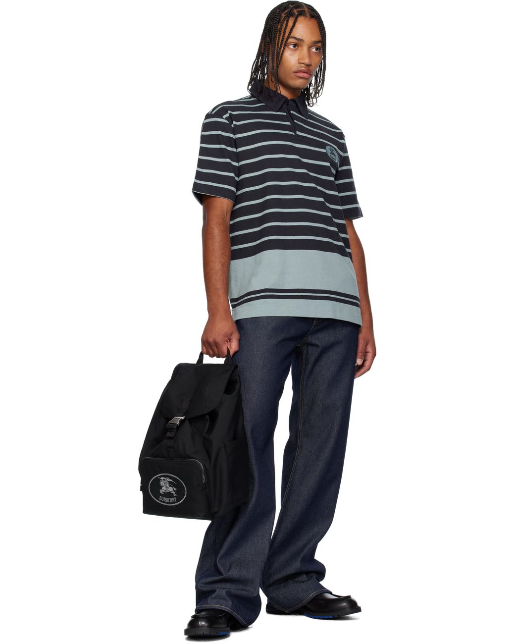 メンズ Burberry ブラック Orkney フラップ バックパック Black