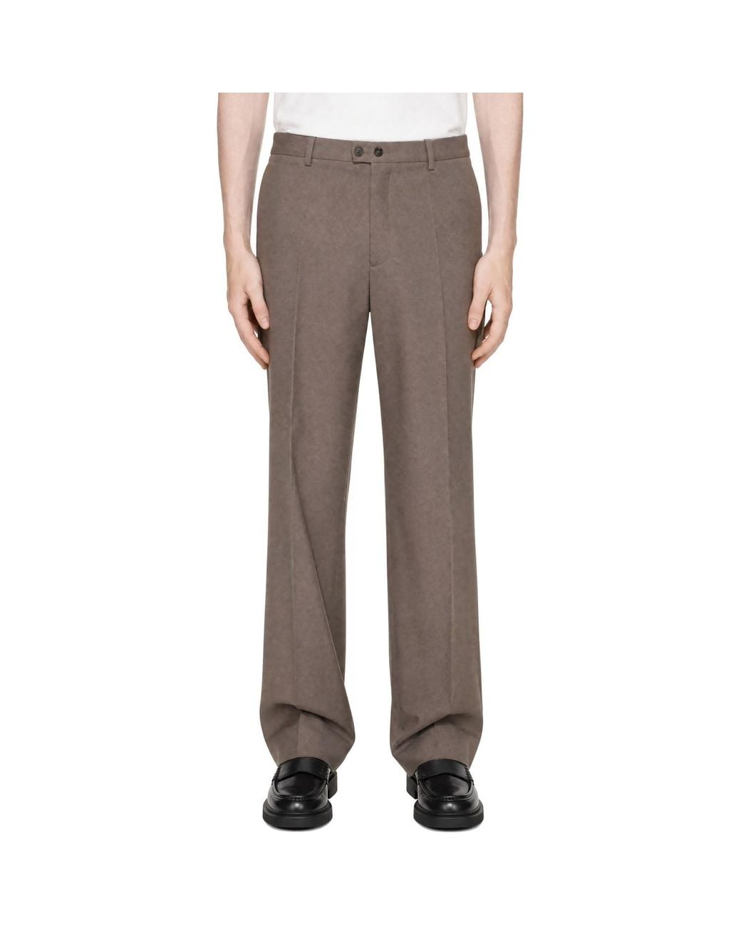 Jil Sander Gray Taupe Wool Trousers for men