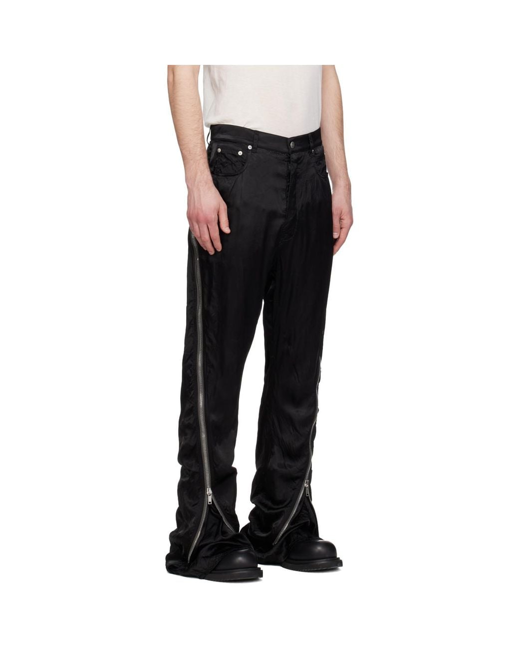 Rick Owens Black Temple Bolan Banana Trousers for men