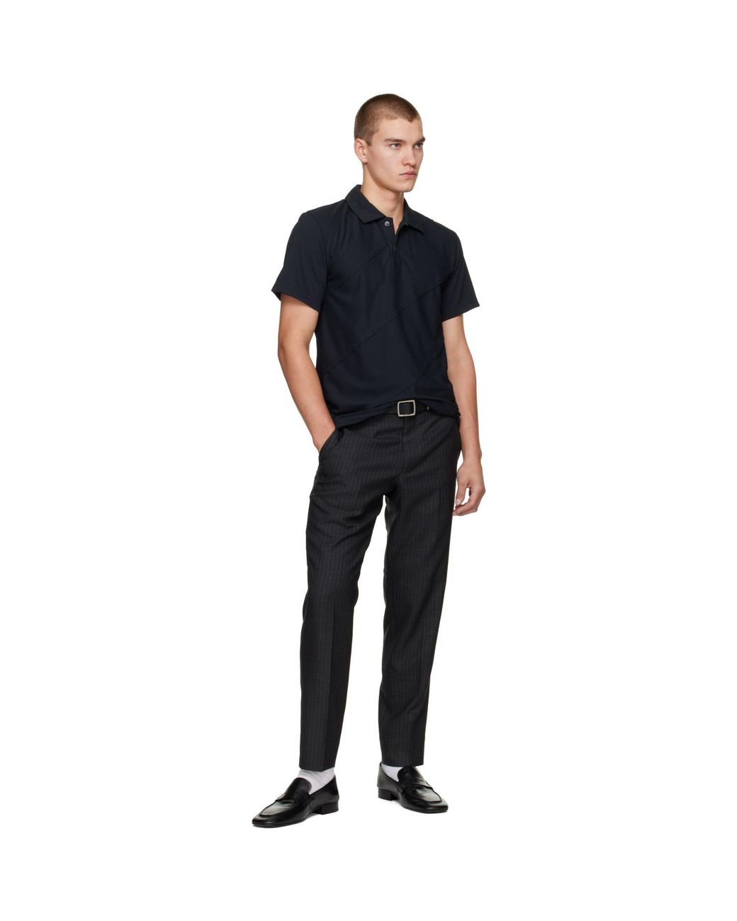 Comme des Garçons Black Diagonal Seam Polo for men