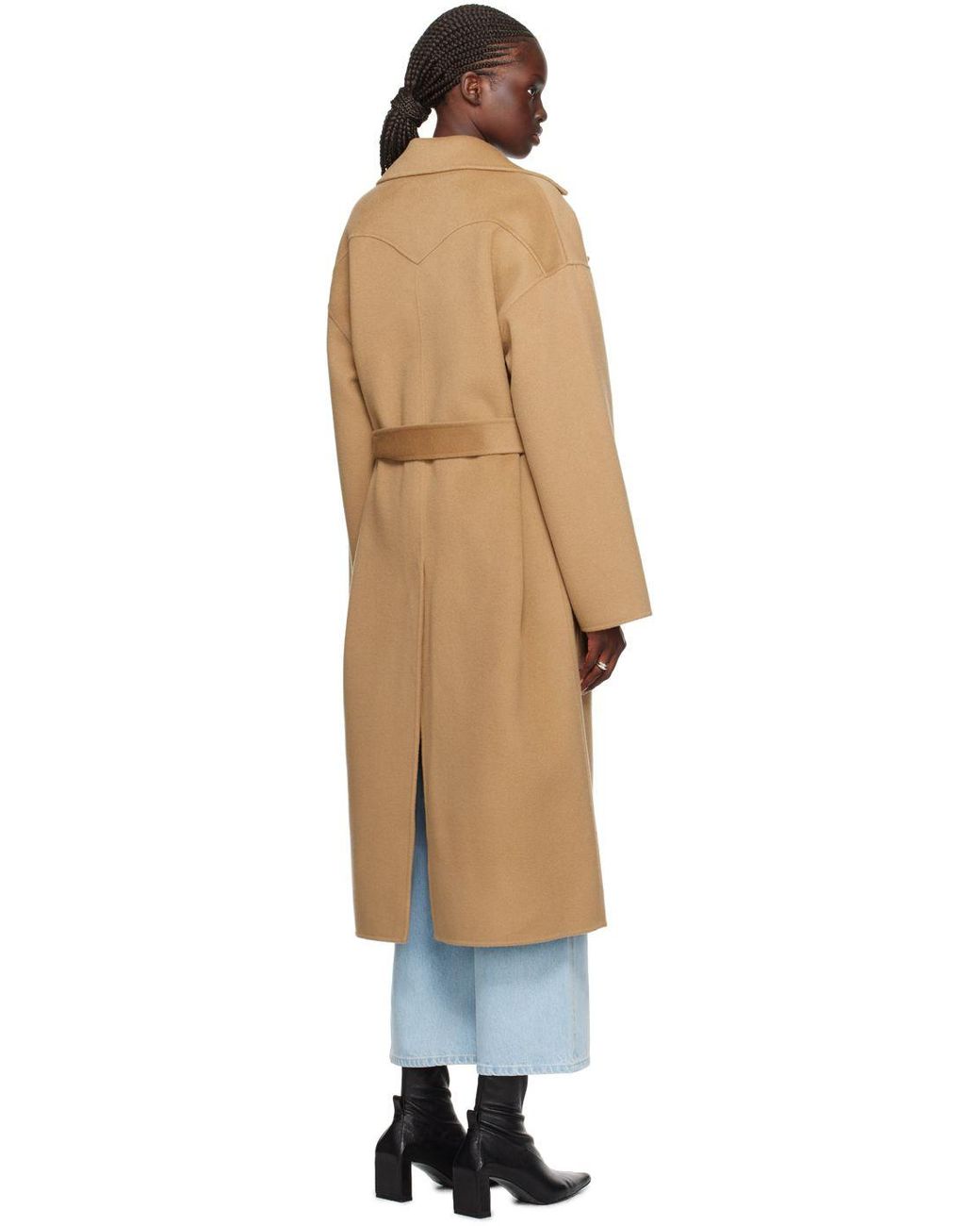 Tan belted cheap coat