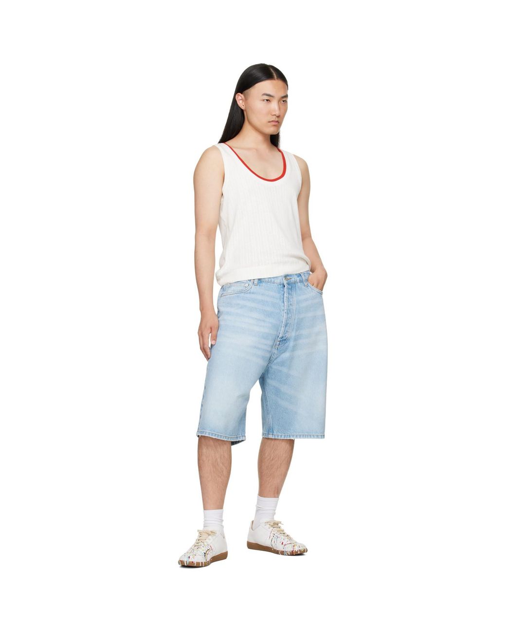 Studio Nicholson Blue Marylebone Denim Shorts for men