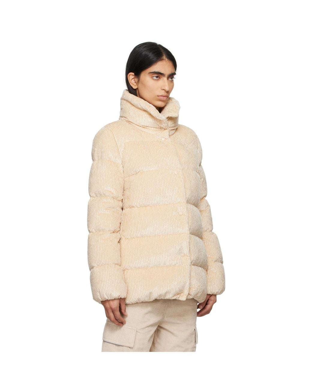Moncler Natural Cochevisse Corduroy Short Down Jacket