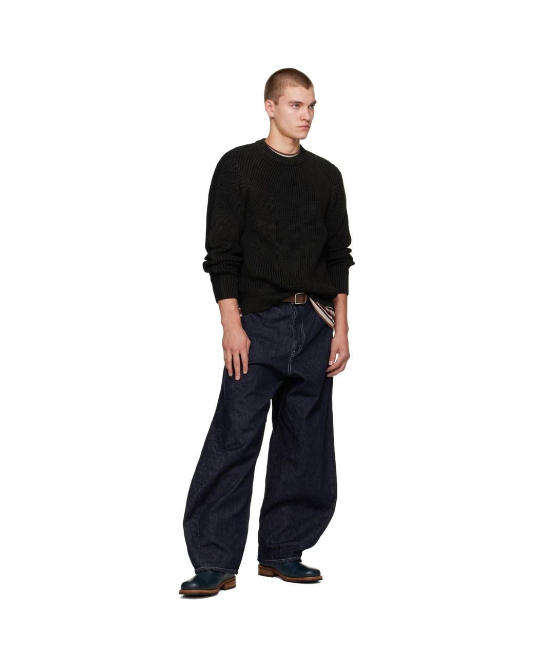 Comme des Garçons Brown Steer Oil Smooth Holeless Belt for men