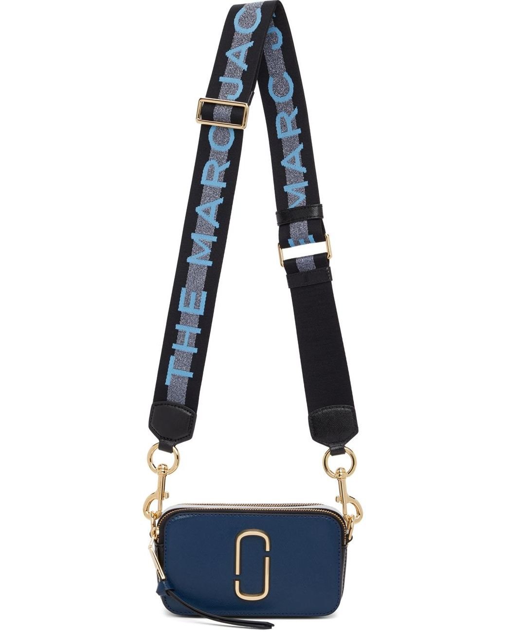 Sac bleu marine 'The Logo Strap Snapshot' Cuir Marc Jacobs en ... Sac bleu marine 'The Logo Strap Snapshot' Cuir Marc Jacobs en ...