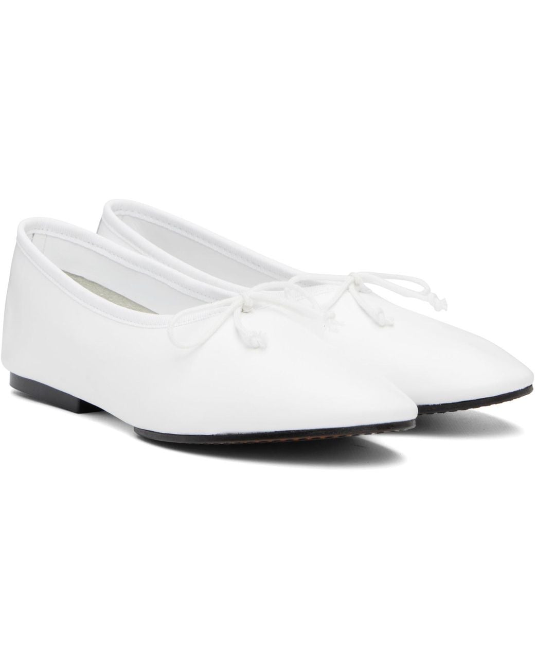 About Arianne White Mila Ballerina Flats