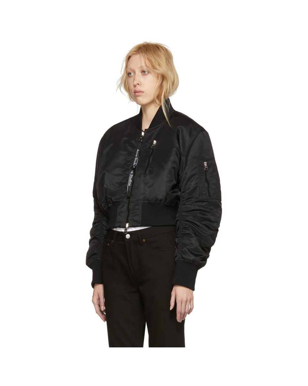 Acne black deals bomber jacket