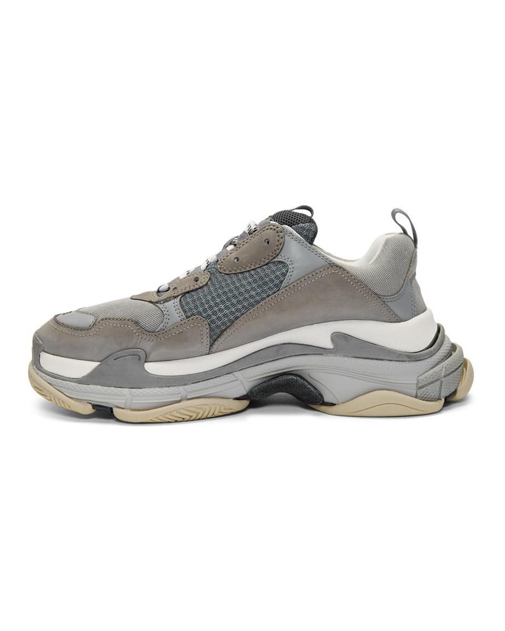 Balenciaga Grey Triple S Sneakers in Gray Men | Lyst