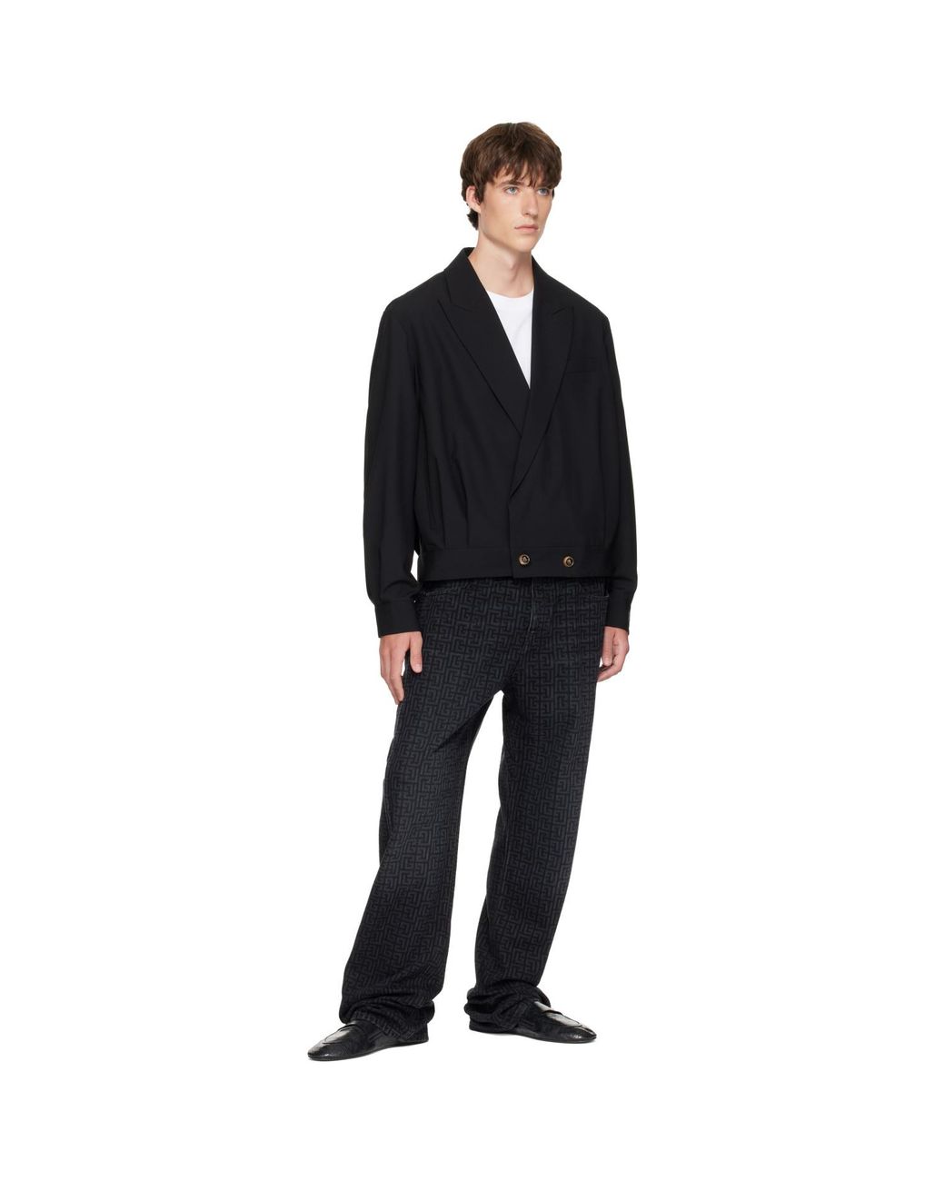 Balmain Black Flat Loafers for men