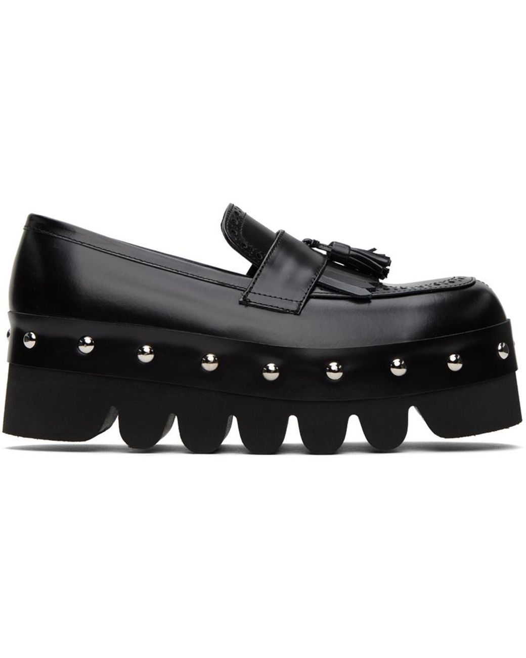 Fl neurs noirs en cuir lustr Tao Comme Des Gar ons en coloris