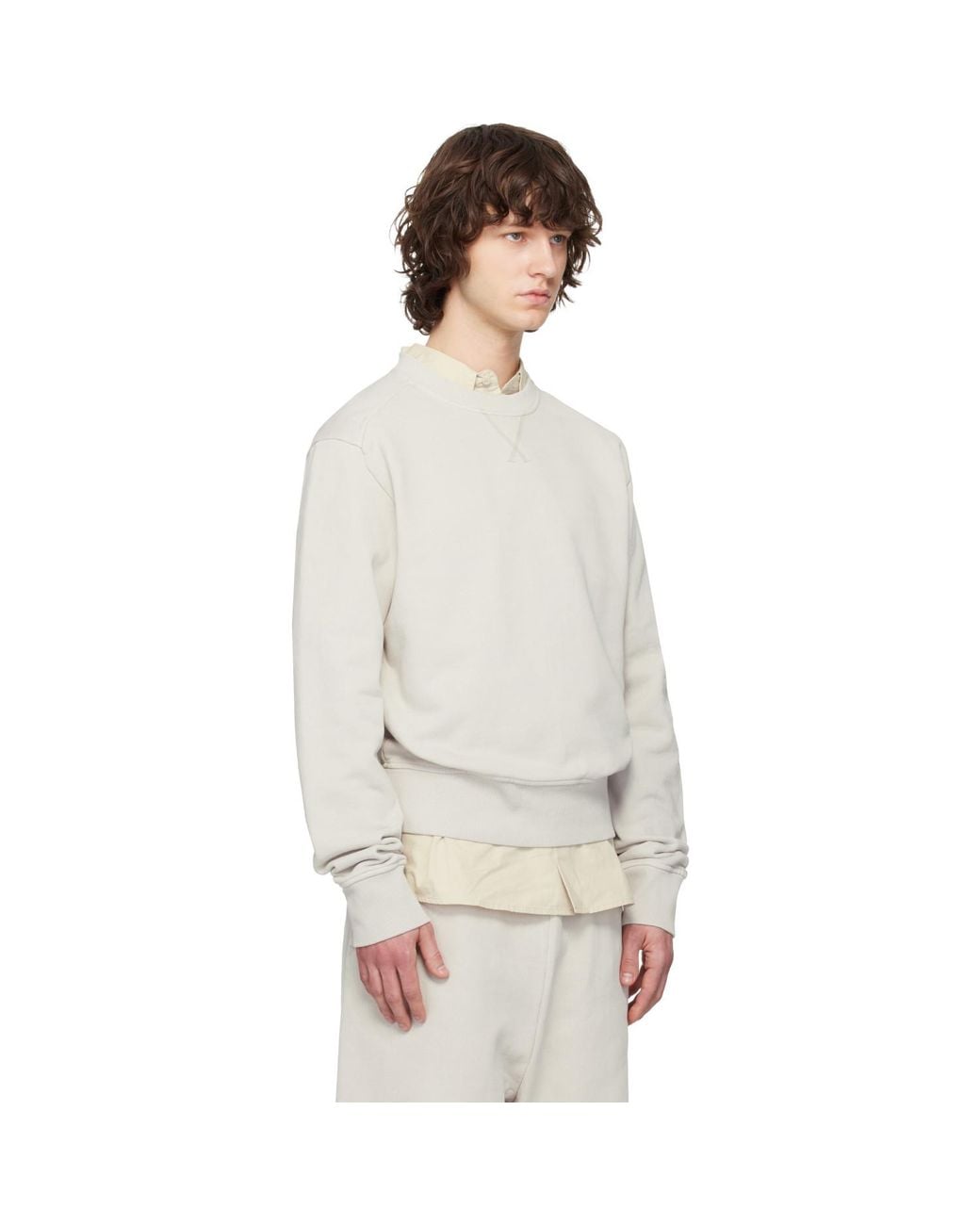 Entire studios White Off- Pod Crew Sweatshirt for men