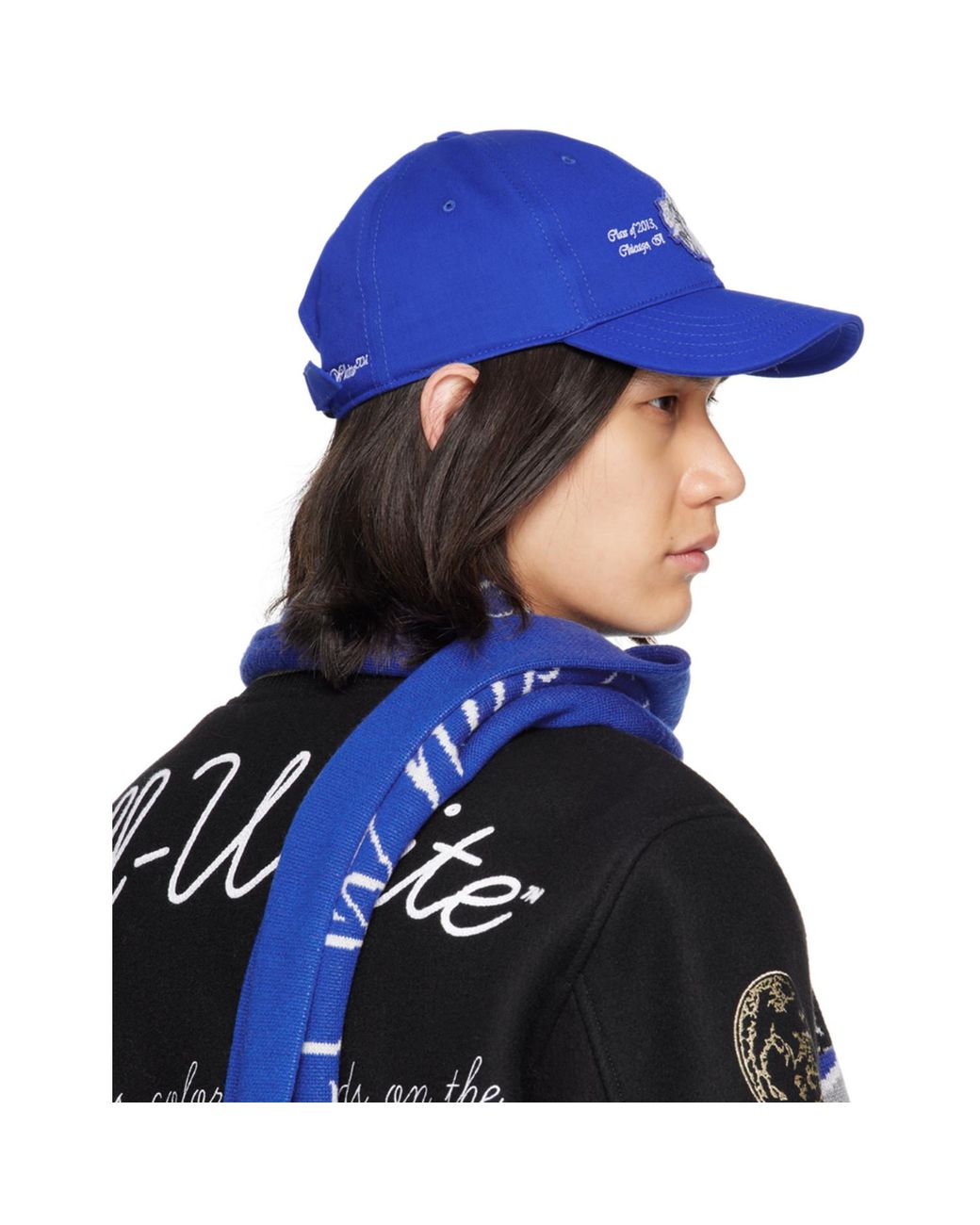 Off-White c/o Virgil Abloh Blue Logo-Appliqué Cotton Baseball Cap for men