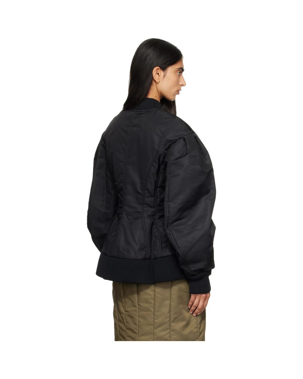 Simone Rocha Black Padded Sculpted Bomber Jacket