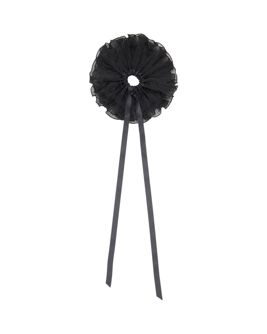 MERRMA Black Ssense Exclusive Orchid Pleated Organza Scrunchie