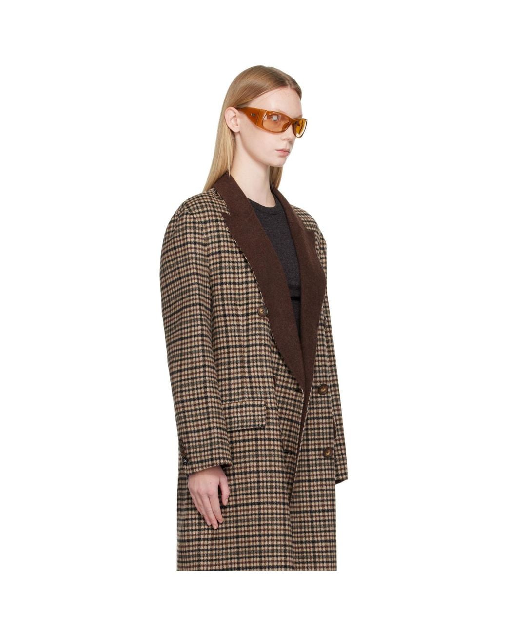 Rag & Bone Brown Vasso Double-Face Plaid Coat