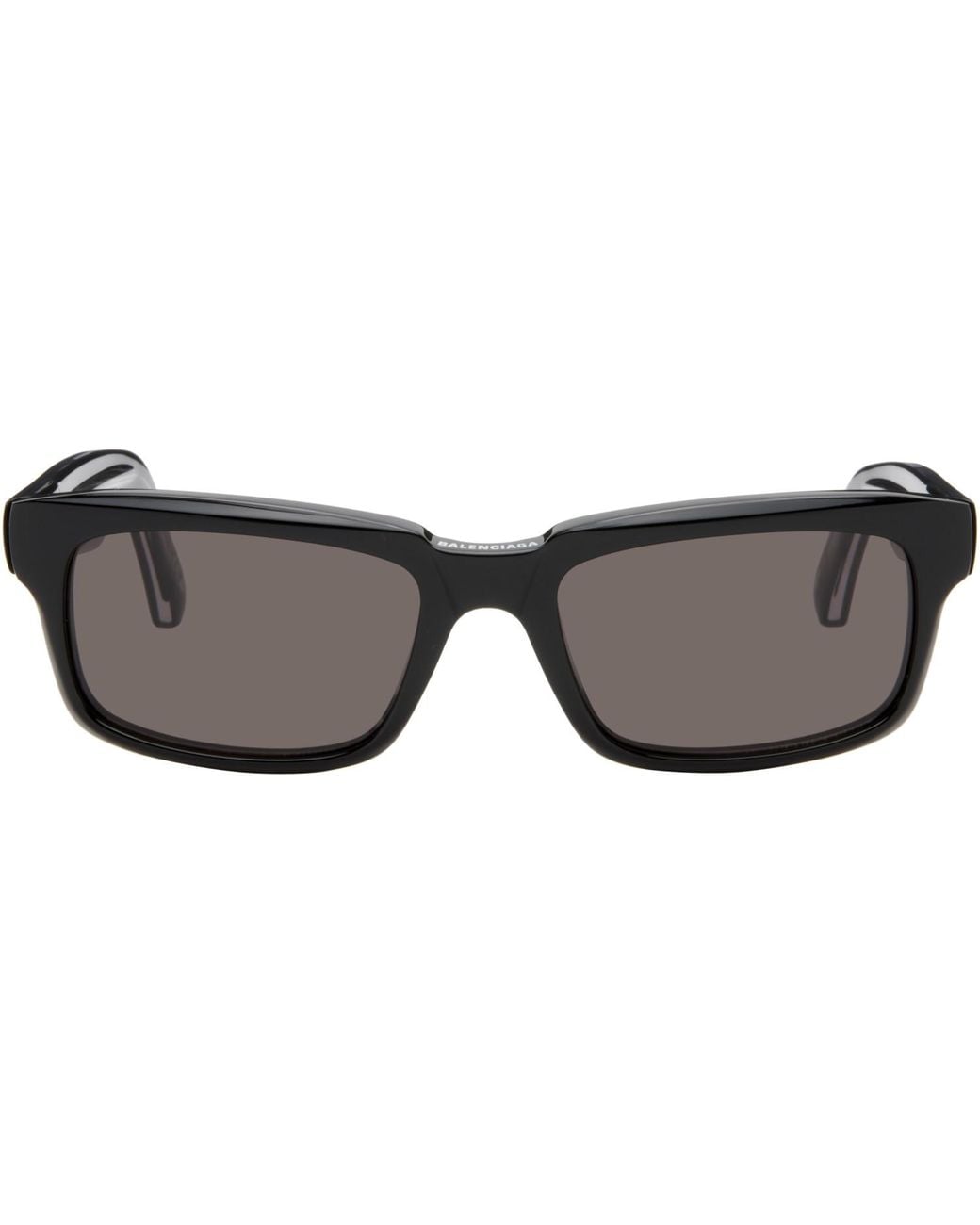 Balenciaga Black Rectangular Sunglasses for men