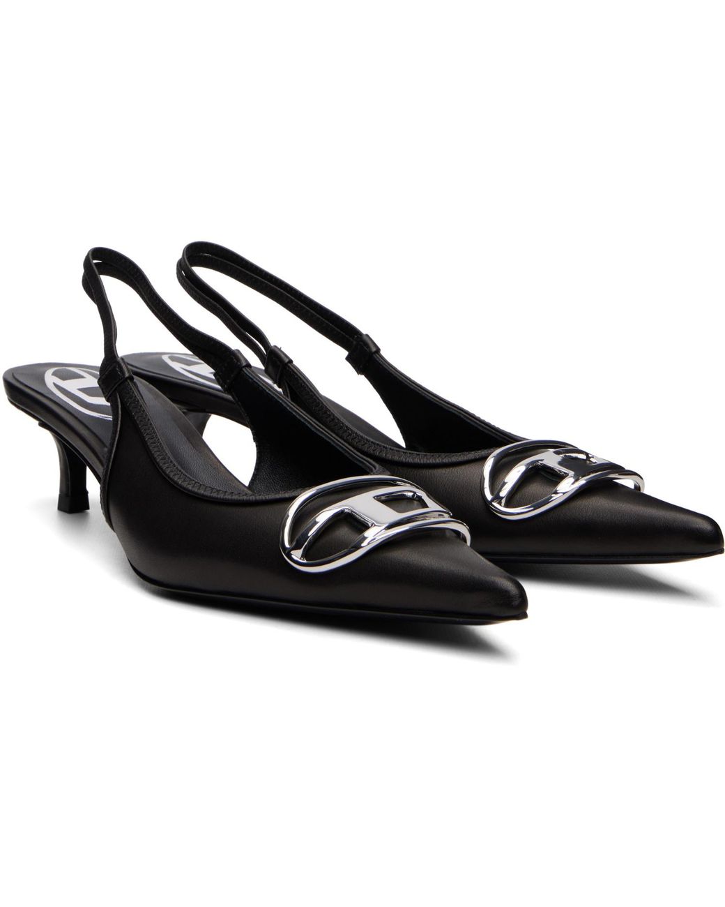 DIESEL Black D-Venus Sb 40 Slingback Heels