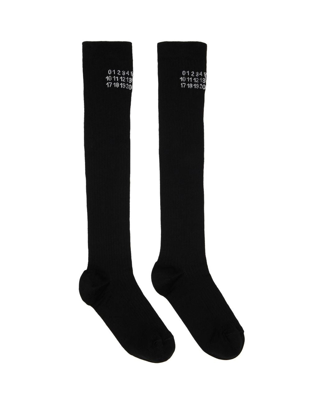 MM6 by Maison Margiela Black Knee-High Socks