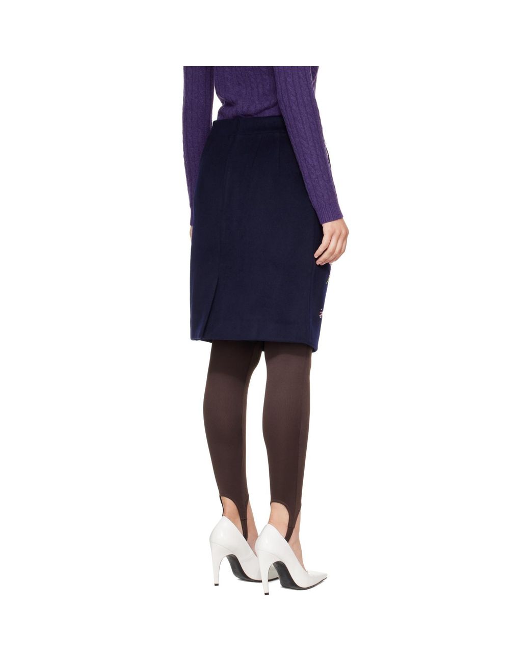 ShuShu/Tong Blue Straight Midi Skirt