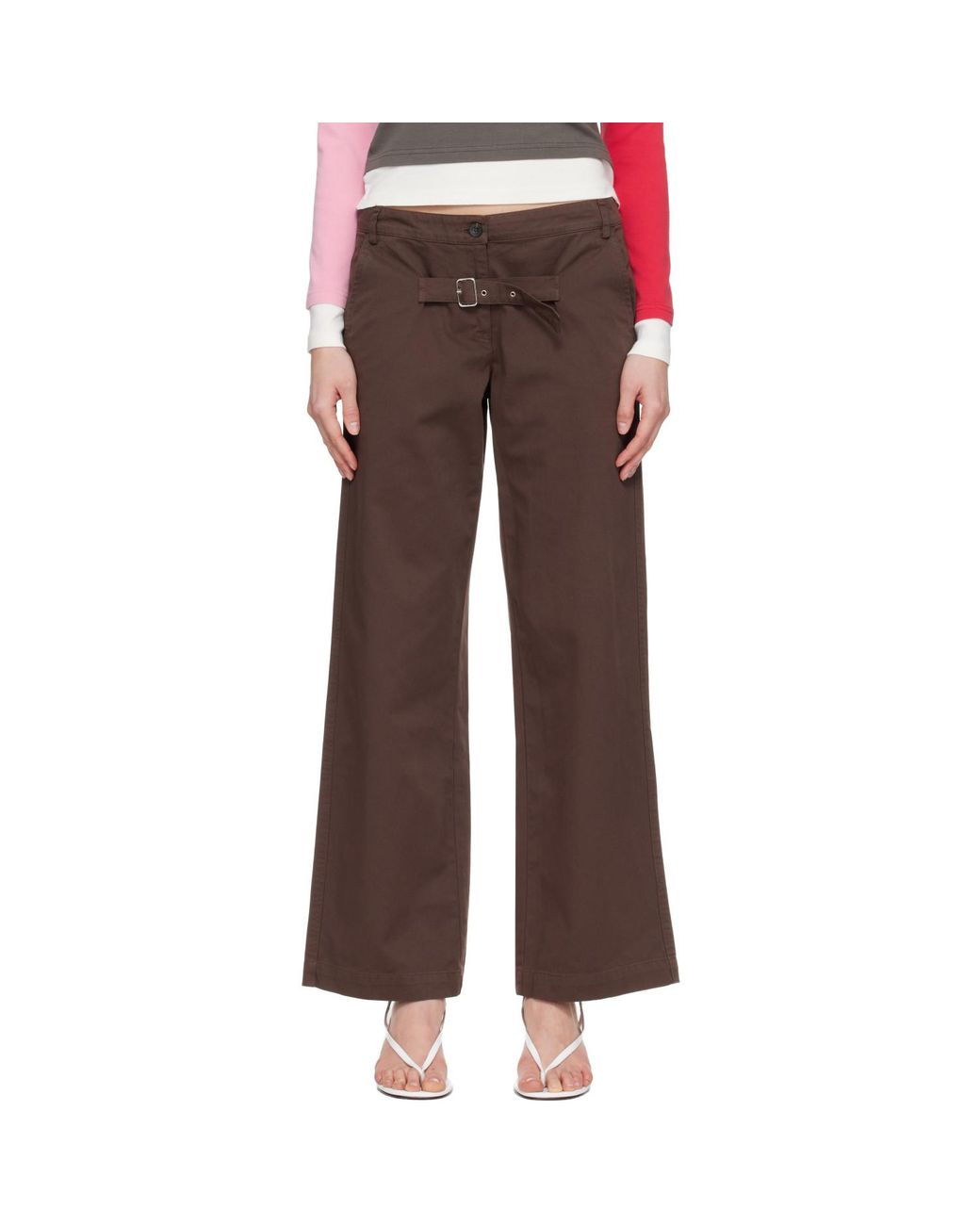 GIMAGUAS Brown Belt Trousers