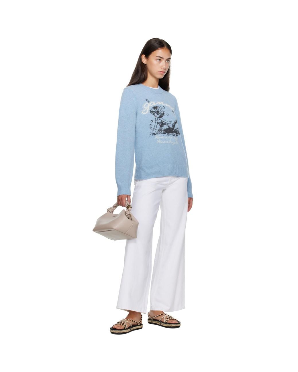 Ganni White Lari Straight Jeans