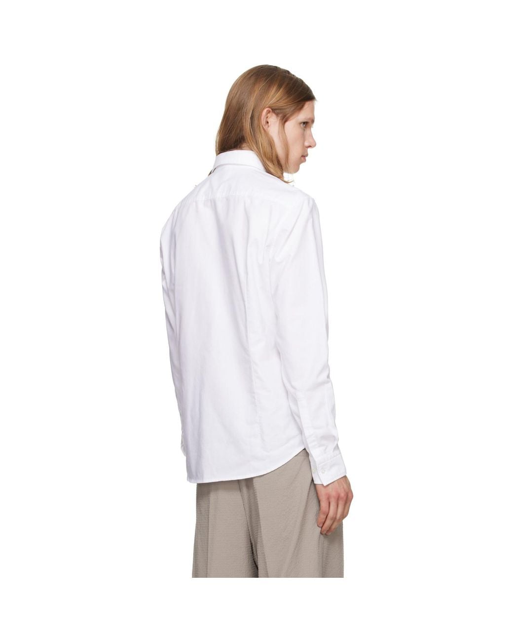 HUGO White Cotton Oxford Shirt for men
