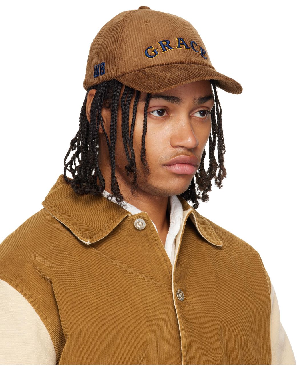 Wales Bonner Tan Grace Corduroy Cap in Brown for Men | Lyst UK