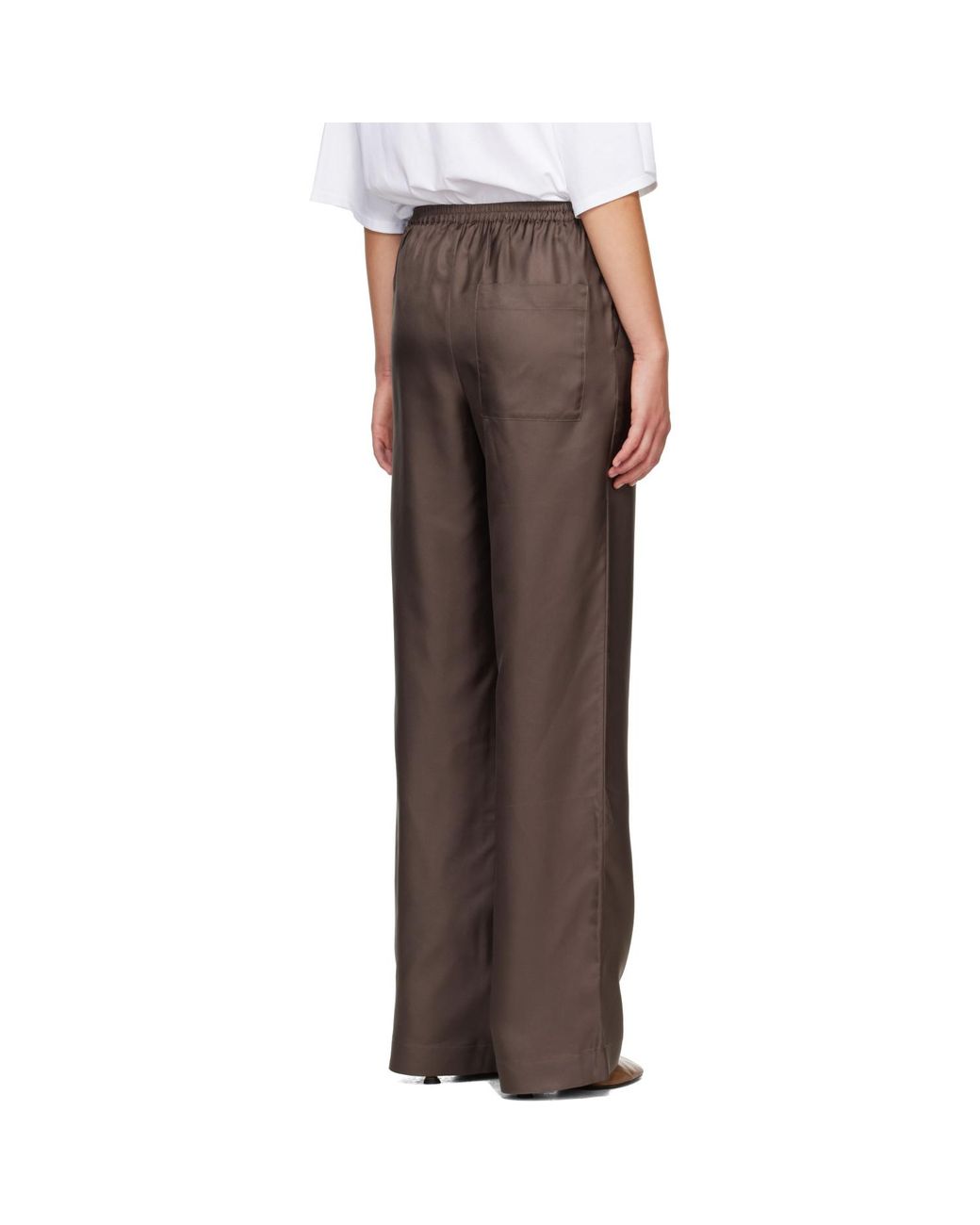 Loulou de Saison Brown Alera Lds Silk Twill Trousers