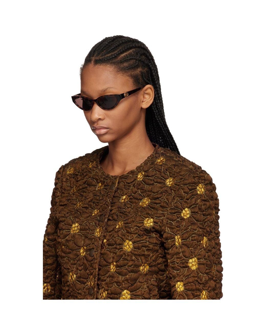 Gucci Brown Emblem Cat Eye Sunglasses