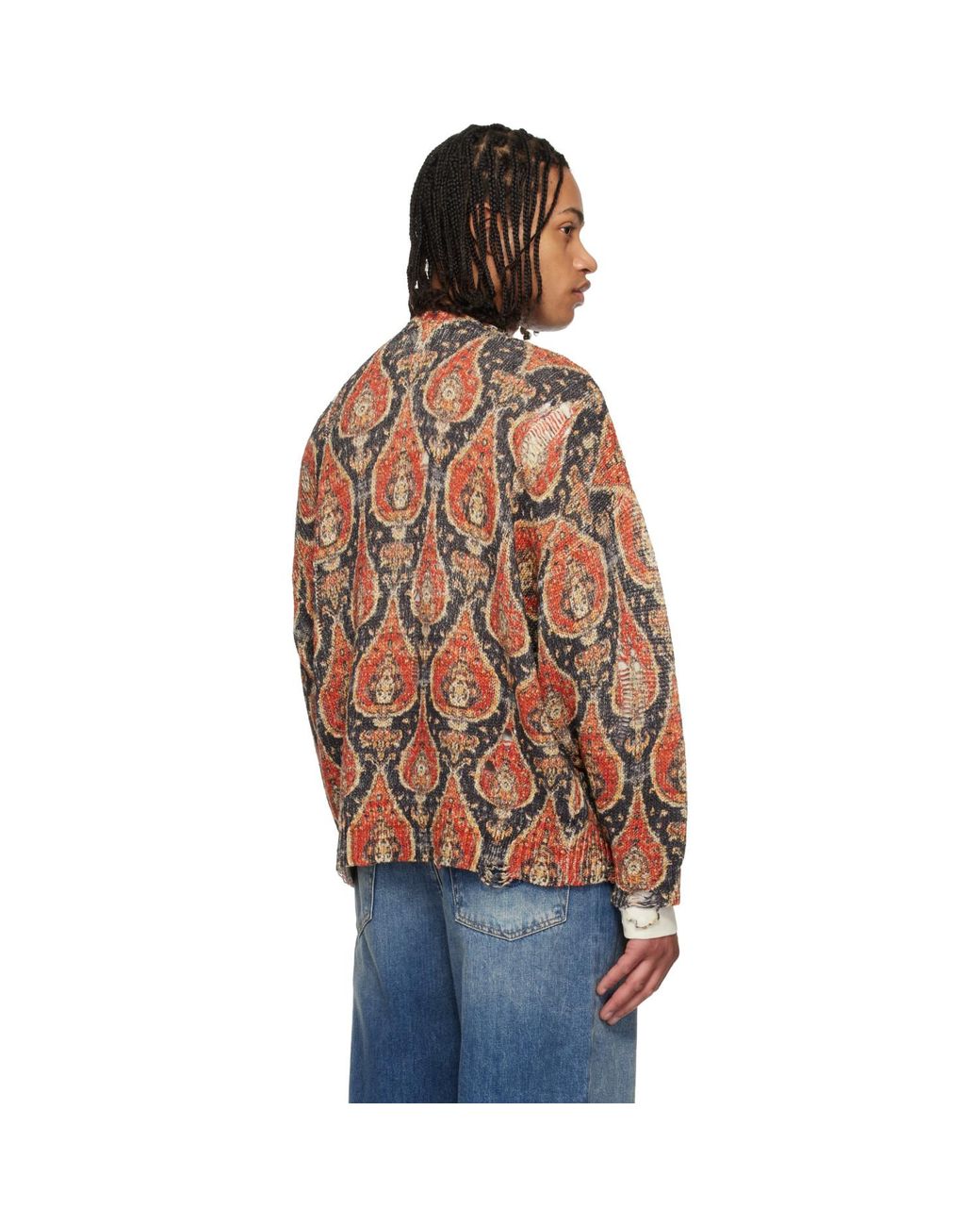 R13 Multicolor Printed Oversized Sweater for men