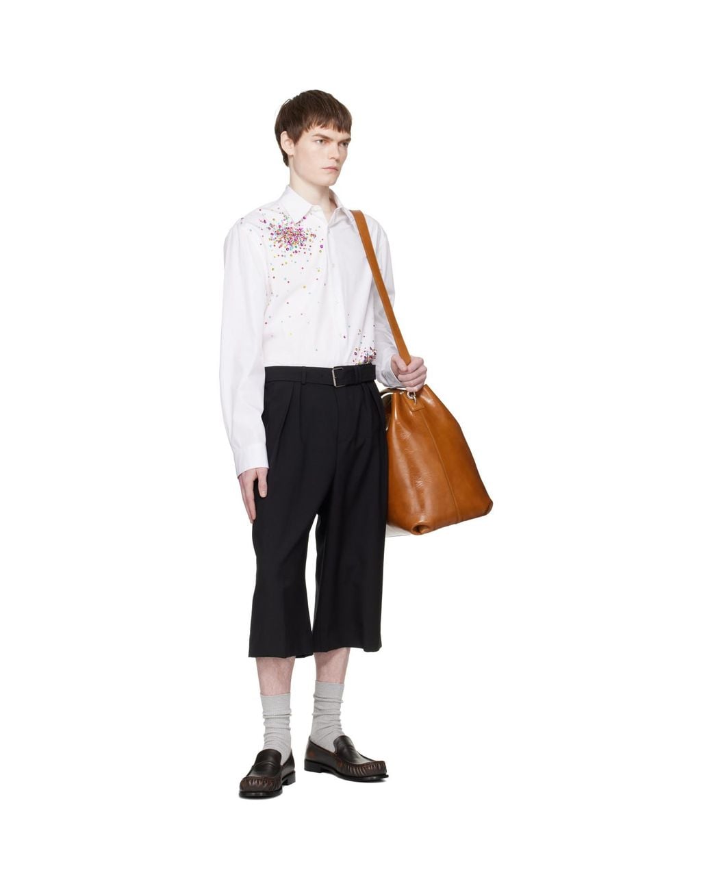 Dries Van Noten White Sequinned Shirt for men