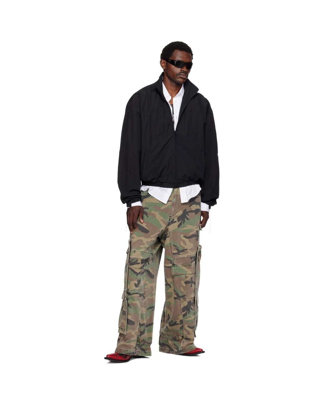 Vetements Green Khaki Merged Cargo Pants for men