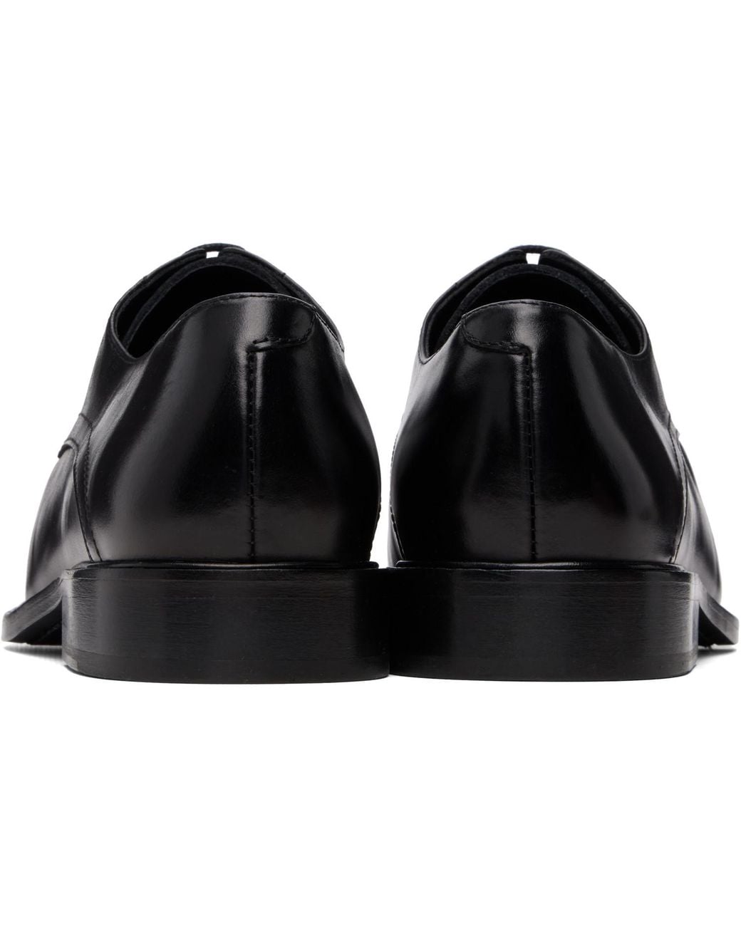 STEFAN COOKE Black Slashed Square Toe Derbys for men
