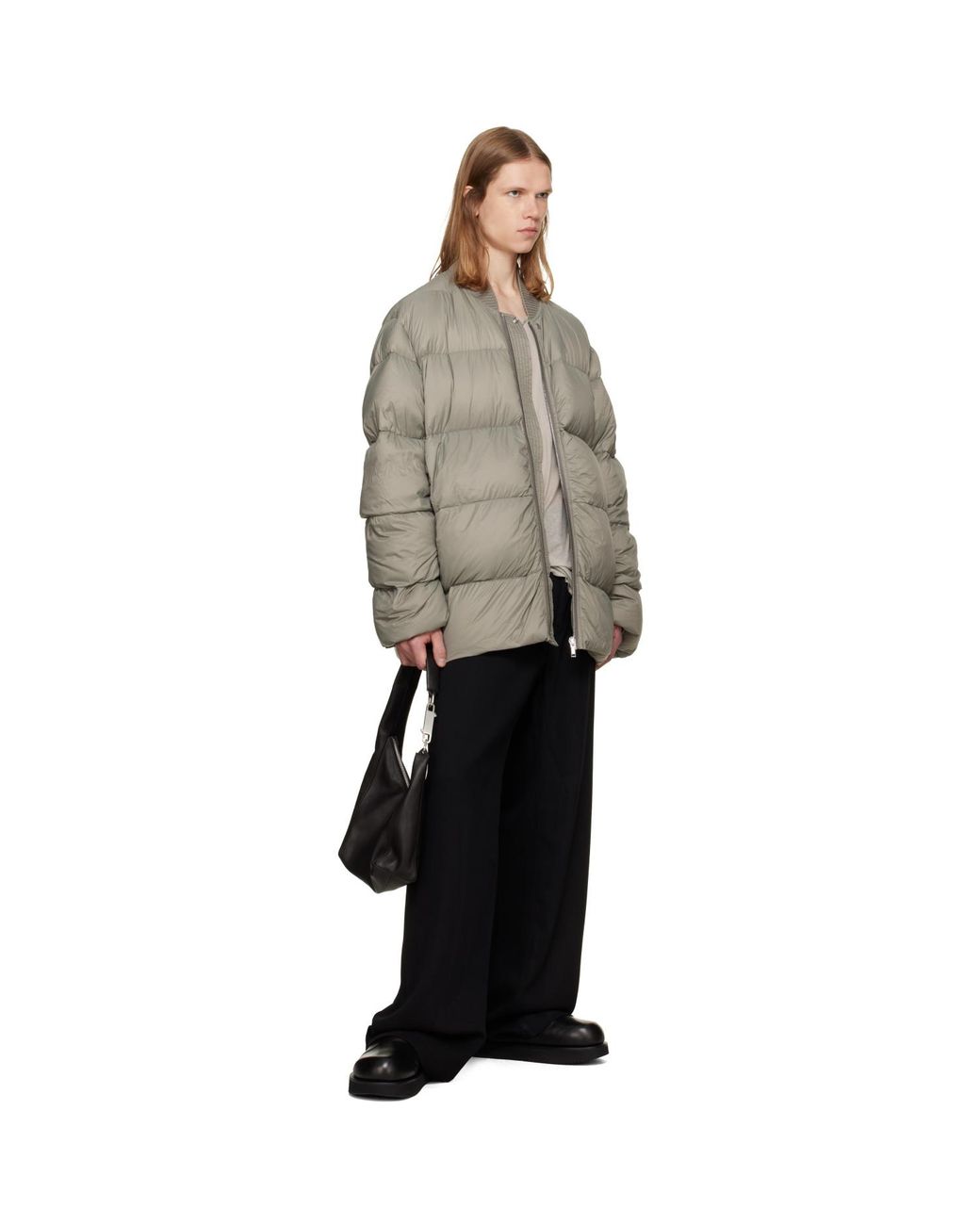 Rick Owens Gray Tower Classic Down Flight Jacket for men